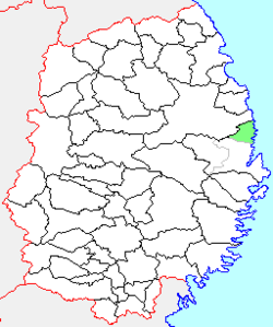 Location of Tarō in Iwate Prefecture