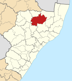 Location of Abaqulusi Local Municipality within KwaZulu-Natal