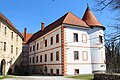 Renovated castle wing and inner courtyard