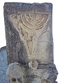 Detail of a menorah relief on a column, Ostia Synagogue, 1st century