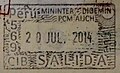 Peru: old exit stamp issued in 2014.