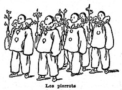 Une partie de la troupe de Pierrots et Colombines de Willette en 1896[25].