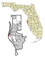 Location in Pinellas County and the state of Florida