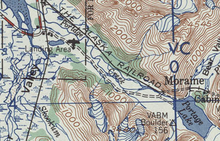 A detail from a map with several roads and railroads