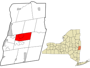 Location in Rensselaer County and the state of New York.