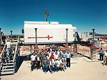 McWilliam with Soviet scientists during their visit to the Nevada Test Site.