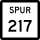 State Highway Spur 217 marker