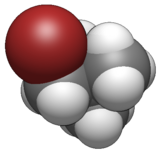 Van der Waals space filling model of 1-bromo-2,2-dimethylpropane