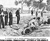 24 May 1903 in Couhé-Vérac, near Poitiers, Marcel Renault's car during the fatal accident.