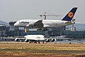 Airbus A380 de Lufthansa en el Aeropuerto Internacional de Fráncfort del Meno, Alemania