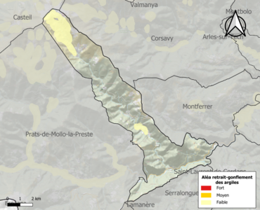 Carte des zones d'aléa retrait-gonflement des argiles.