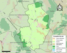 Carte des infrastructures et de l'occupation des sols de la commune en 2018 (CLC).