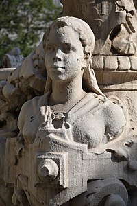 Buste de l’Afrique, fontaine Estrangin (1890), Marseille, place Estrangin-Pastré.