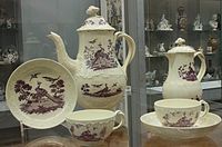 Transfer printed Wedgwood Queen's ware coffee service, c. 1775