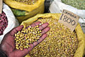 Haricots sur un marché