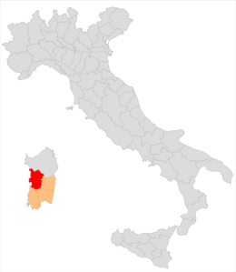 Circondario di Oristano – Localizzazione