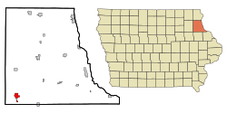 Location of Strawberry Point, Iowa