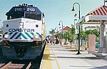 A COASTER train at Encinitas Station