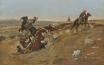 Cowpunching Sometimes Spells Trouble, 1889, Oil on canvas, Sid Richardson Museum, Fort Worth, Texas [26]