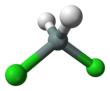 Ball and stick model of dichlorosilane