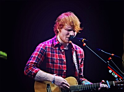 Ed Sheeran, a photograph from a concert at the V Festival held in 2014