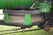 Winch and steering detail of Fowler ploughing engine