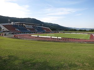 試合会場の一つである福島県営あづま陸上競技場