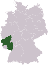 Position of the Rhineland-Palatinate within Germany