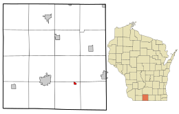 Location in Green County and the state of Wisconsin