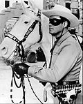 Clayton Moore como o "Lone Ranger" em 1965.