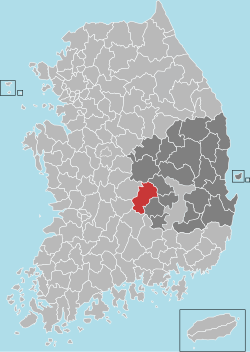 金泉市在韓國及慶尚北道的位置