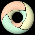 The Pappus graph and associated map embedded in the torus.