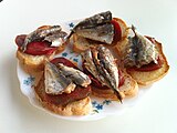 Sardines and tomato on toast