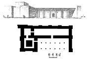 Plan and reconstruction of the Chaldean temple in Erebuni