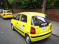 Taxicab in Bogotá's downtown