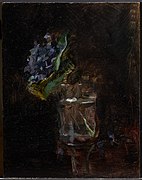 Bouquet de violettes dans un vase (1882), huile sur panneau (24 × 19 cm), Dallas Museum of Art.