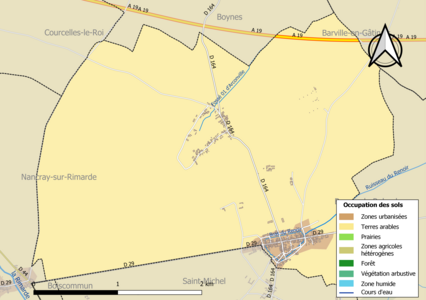 Carte des infrastructures et de l'occupation des sols en 2018 (CLC) de la commune en 2018.