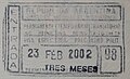 Argentina: old entry stamp issued in 2002