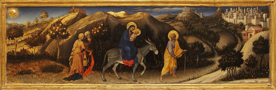 Flyght in Egypt at Adoration of the Magi (Gentile da Fabriano), by Gentile da Fabriano