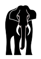 Asian elephant black.svg