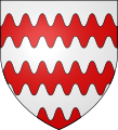 Blason de Rochechouart : Fascé-ondé d'argent et de gueules.