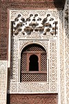 Muqarnas above a window in the Bou Inania Madrasa of Meknes (14th century)