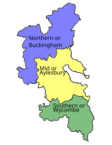 Map of parliamentary constituencies in Buckinghamshire 1885–1918