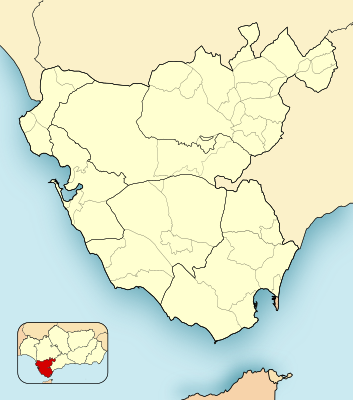 Location map Spain Province of Cádiz