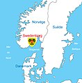 Localisation de la Principauté de Swedenborg, au sud de la Norvège.