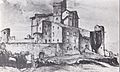 aquarelle de Charles Martel, montrant le château de Lourmarin dans son état originel