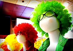 Colourful wigs for costume parties