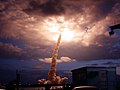 Shuttle Columbia launch at dawn