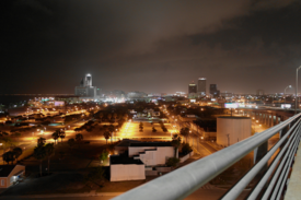 Night photo of Downtown Corpus Christi from the Harbor Bridge