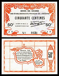 Fifty French Polynesian centimes, by G. Reboul-Salze and Jean C. Ferrand